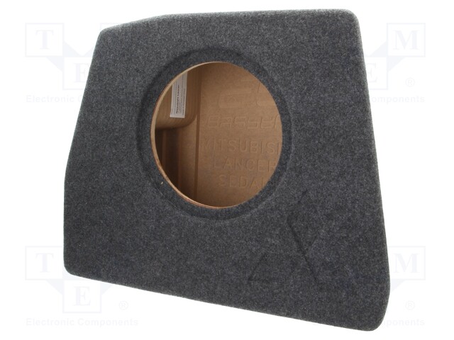 Car loudspeaker enclosure; MDF; gray melange; textil; 17l; 250mm