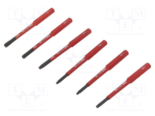 Screwdriver bits; Pcs: 6; 1kVAC; 75mm; insulated; Bit: Torx®