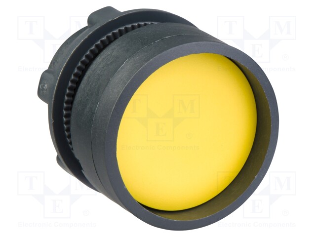 Switch: push-button; Stabl.pos: 1; 22mm; yellow; Illumin: none; IP66