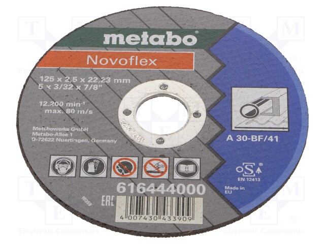 Cutting wheel; Ø: 125mm; Øhole: 22.2mm; Disc thick: 2.5mm; steel