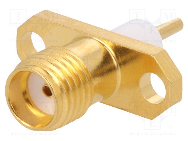 Socket; SMA; female; straight; 50Ω; soldering; teflon; gold-plated