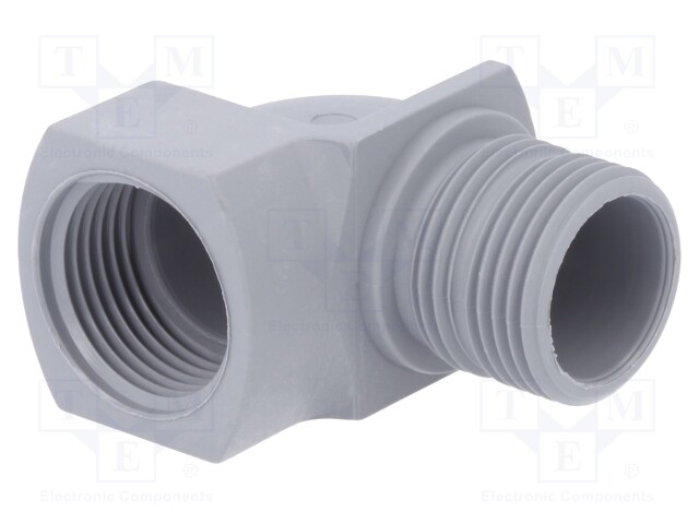 Cable gland; angular; M20; IP55; Mat: polyamide; grey