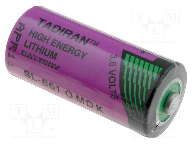 Battery: lithium (LTC); 3.6V; 2/3AA,2/3R6; Ø14.7x33.5mm; 1600mAh