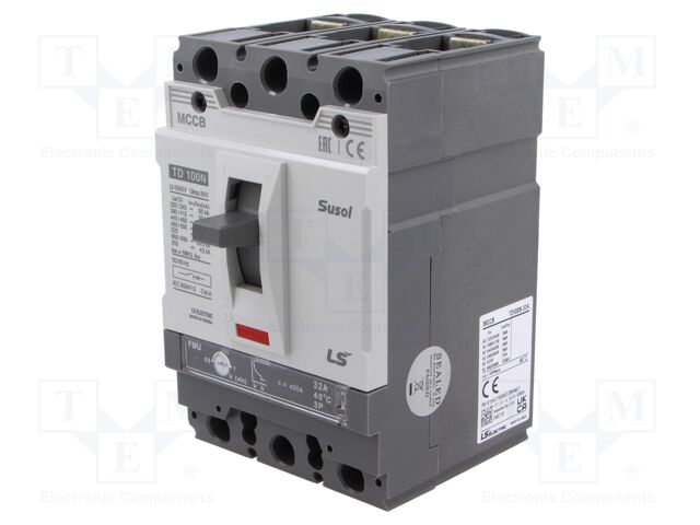 Power breaker; Poles: 3; DIN,on panel; Inom: 32A; SUSOL TD; IP20