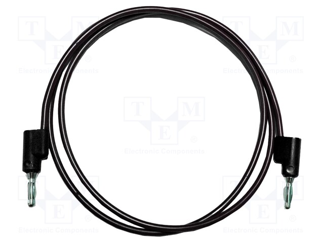 Test lead; 15A; banana plug 4mm,both sides; Urated: 1kV; black