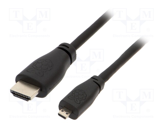 Cable; HDMI 2.0; HDMI micro plug,HDMI plug; 2m; black