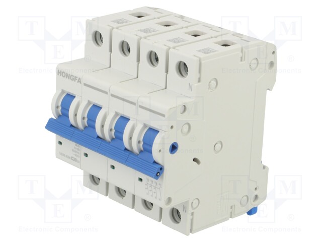 Circuit breaker; 230/400VAC; Inom: 20A; Poles: 3+N; Charact: C; 6kA