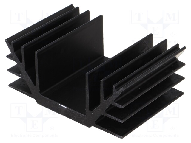 Heatsink: extruded; U; black; L: 50mm; W: 74mm; H: 30mm; 2.8K/W