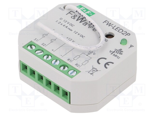 LED controller; F&Wave; IP20; 10÷16VDC; flush mount; -25÷65°C