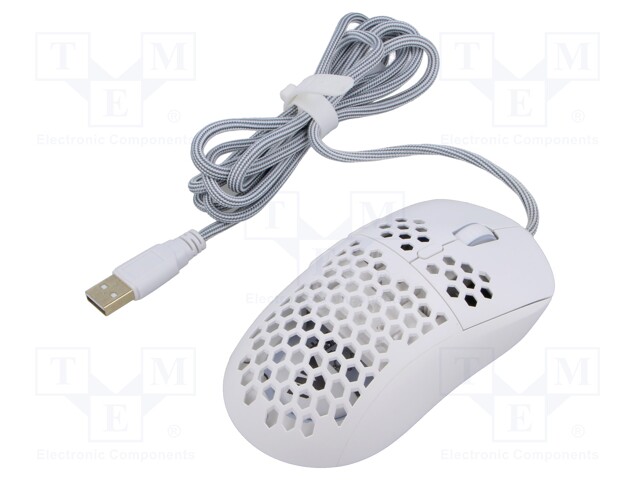 Optical mouse; white,red; USB A; wireless,wired; 1.8m; 600mAh; 6h
