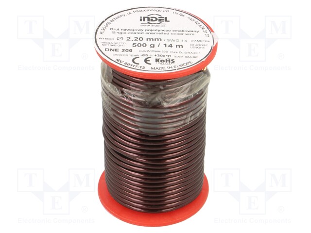 Coil wire; single coated enamelled; 2.2mm; 500g; -65÷200°C