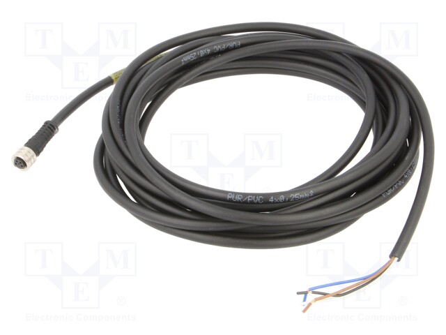 Connection lead; M8; straight; 5m; plug; Works with: R1.100.0129.0