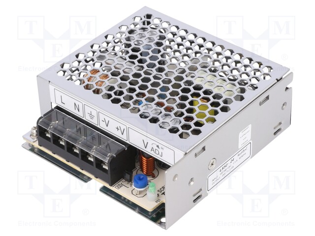 Power supply: industrial; single-channel,universal; 50W; 24VDC