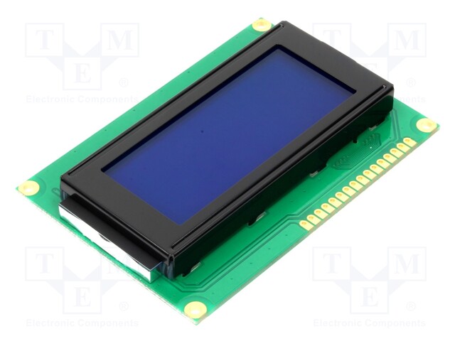 Display: LCD; alphanumeric; STN Negative; 16x4; blue; 87x60mm; LED