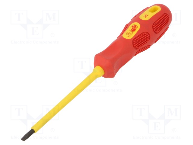 Screwdriver; insulated; slot; SL 4mm; Blade length: 100mm