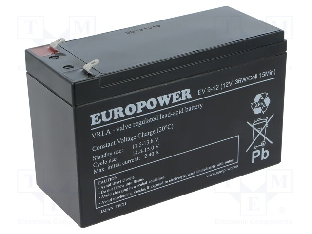 Re-battery: acid-lead; 12V; 8Ah; AGM; maintenance-free