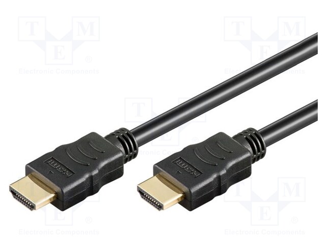 Cable; Ethernet,HDMI 1.3; HDMI plug,both sides; 15m; black