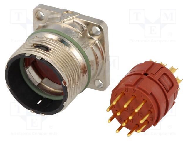 Connector: M23; socket; PIN: 12; male; soldering; straight; 7A; IP68