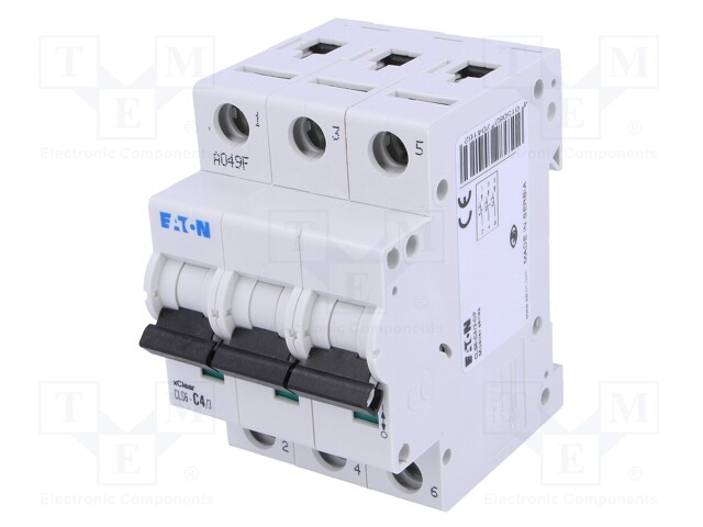 Circuit breaker; 400VAC; Inom: 4A; Poles: 3; DIN; Charact: C; 6kA