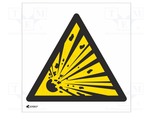 Safety sign; warning; Mat: self-adhesive folie; W: 200mm; H: 200mm