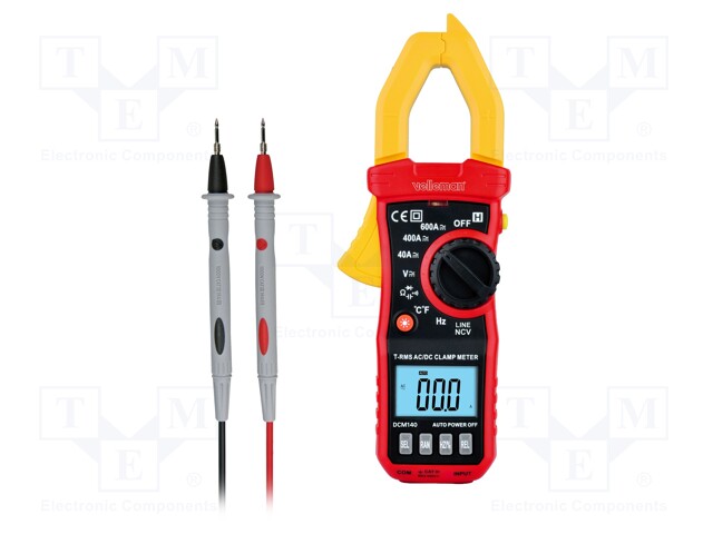 AC/DC digital clamp meter; Øcable: 23mm; LCD (3999); -20÷1000°C