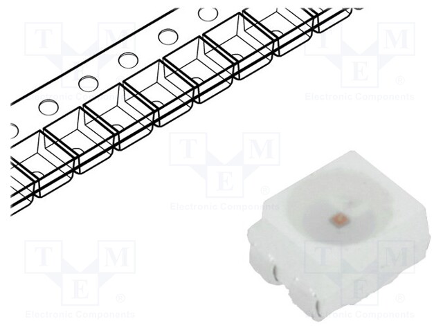 LED; SMD; 3528,PLCC4; yellow; 4200mcd; 3.5x2.8x1.9mm; 120°; 2÷2.6V