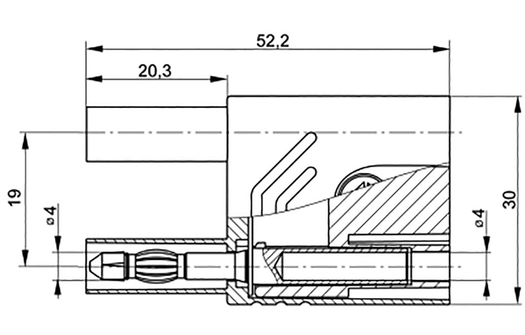 Connector: 4mm banana; stackable safety shunt; 32A; 1kVAC; 1kVDC