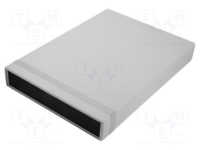 Enclosure: with panel; 1598; X: 200mm; Y: 280mm; Z: 40mm; ABS; grey