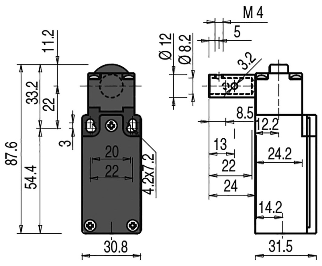 Safety switch: hinged; Series: FM; NC x2; IP67; -25÷80°C; Mat: metal