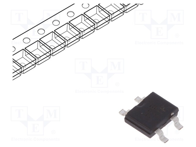 Single-phase bridge rectifier; Urmax: 100V; If: 0.5A; Ifsm: 35A