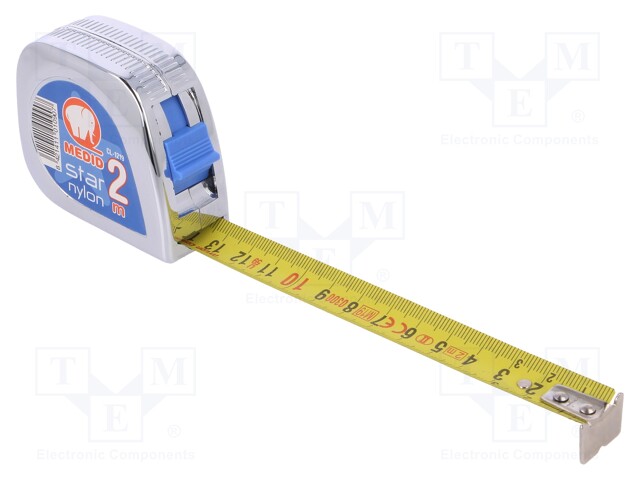 Measuring tape; L: 2000mm; Width: 19mm; Enclos.mat: ABS