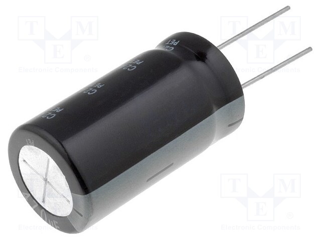 Capacitor: electrolytic; THT; 470uF; 200VDC; Ø22x41mm; Pitch: 10mm