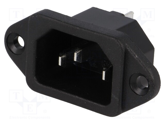 Connector: AC supply; socket; male; 10A; 250VAC; IEC 60320; C14 (E)