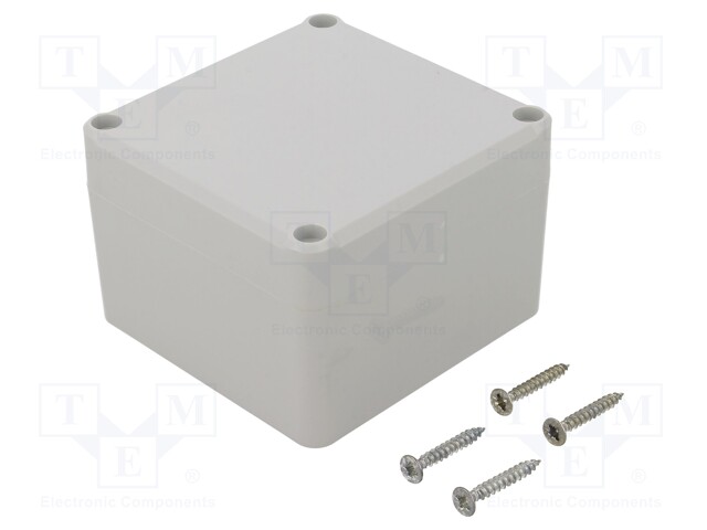 Enclosure: multipurpose; X: 80mm; Y: 82mm; Z: 55mm; ABS; grey; gasket