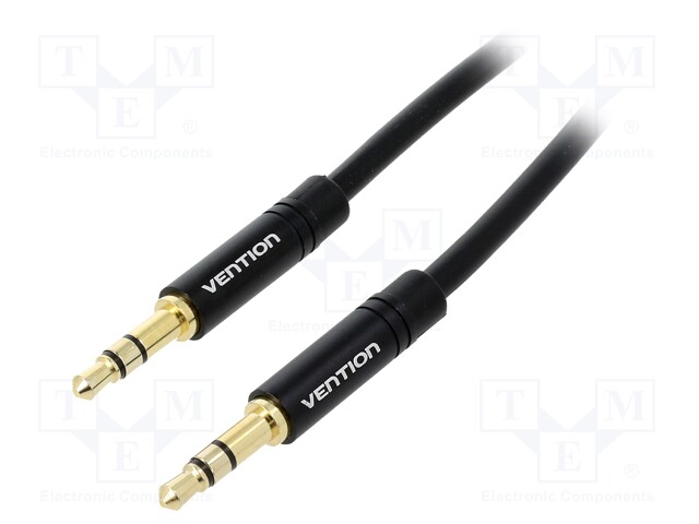 Cable; Jack 3.5mm 3pin plug,both sides; 1m; Plating: gold-plated