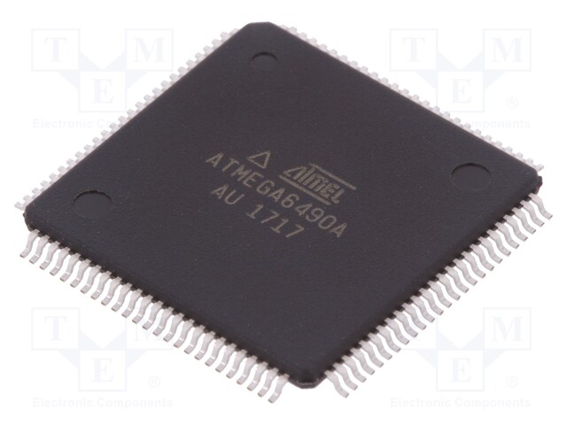 AVR microcontroller; EEPROM: 2kB; SRAM: 4kB; Flash: 64kB; TQFP100