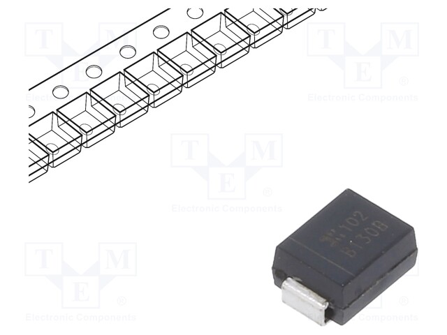 Diode: Schottky rectifying; SMD; 30V; 1A; SMB; Package: reel,tape