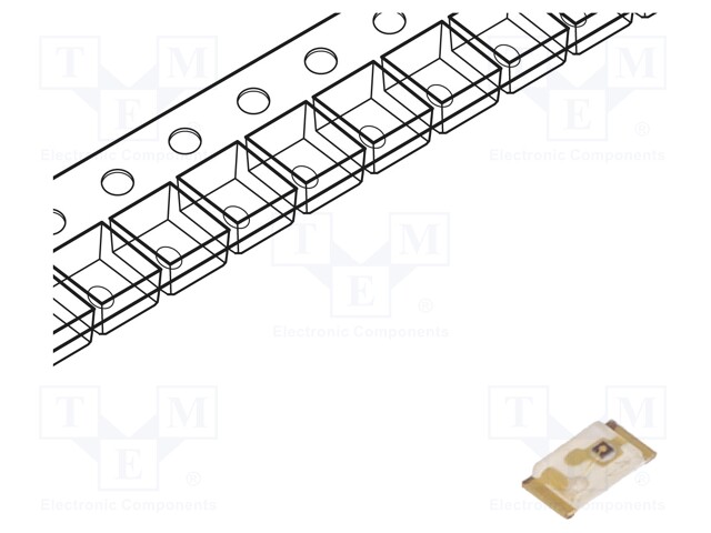 LED; SMD; 0603; yellow; 55÷120mcd; 1.6x0.8x0.25mm; 120°; 2.05÷2.5V