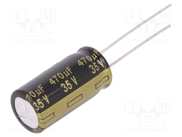 Capacitor: electrolytic; low impedance; THT; 470uF; 35VDC; ±20%