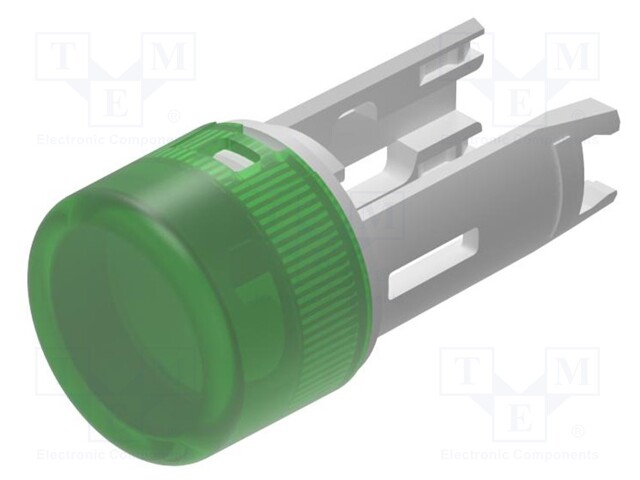 Actuator lens; 18; green; plastic; Ø7.5mm