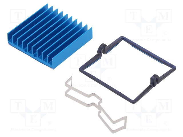 Heatsink: extruded; grilled; blue; L: 31mm; W: 31mm; H: 7.5mm; 12°C/W