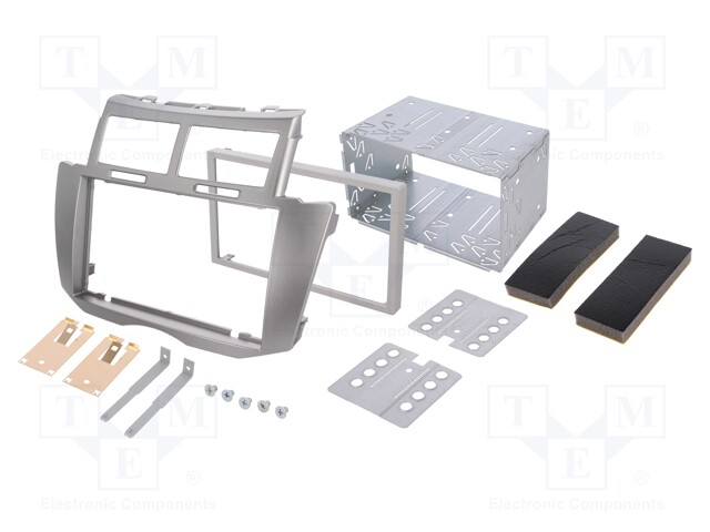 Radio mounting frame; Toyota; 2 DIN; silver