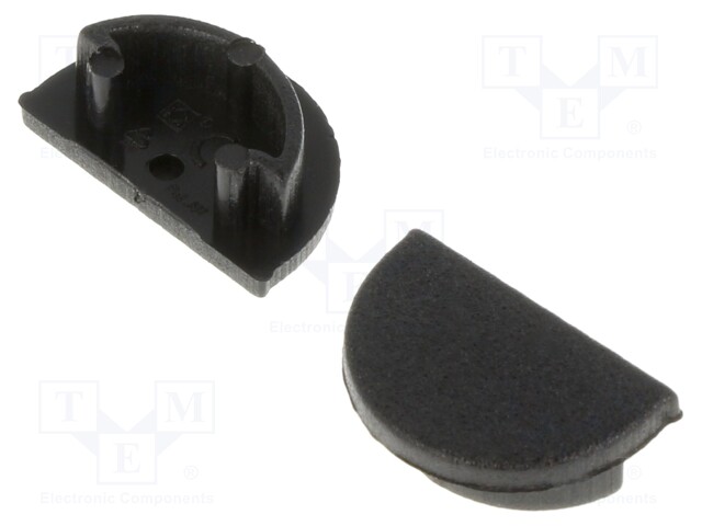 Cap for LED profiles; black; ABS; Pcs: 20; ARC12