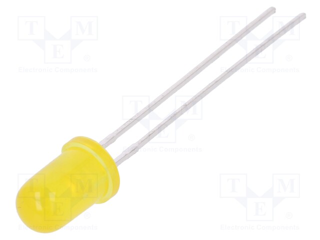 LED; 5mm; yellow; 1÷3mcd; 30°; Front: convex; No.of term: 2