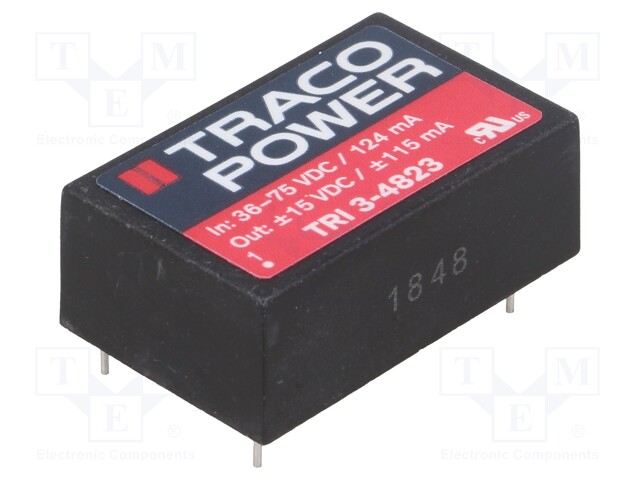 Converter: DC/DC; 3.5W; Uin: 36÷75V; Uout: 15VDC; Uout2: -15VDC