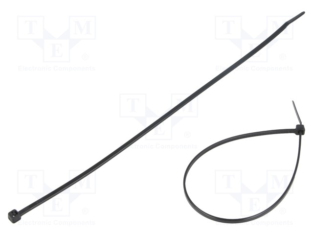 Cable tie; L: 200mm; W: 2.5mm; polyamide; 80N; black; Ømax: 50mm