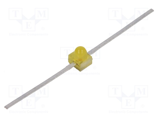 LED; 1.65mm; yellow; axial; 1÷9mcd; 90°; Front: convex; 2.1÷2.7V; THT