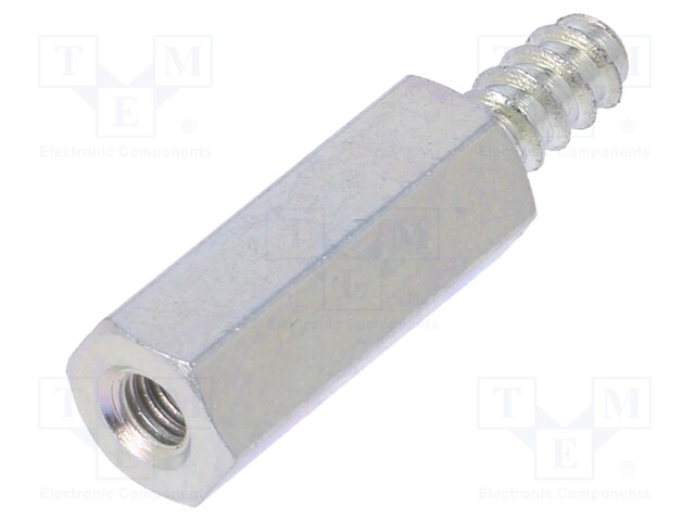 Screwed spacer sleeve; Int.thread: M3; 15mm; Ext.thread: ST3,5