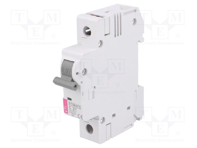 Circuit breaker; 230VAC; Inom: 25A; Poles: 1; DIN; Charact: C; 6kA