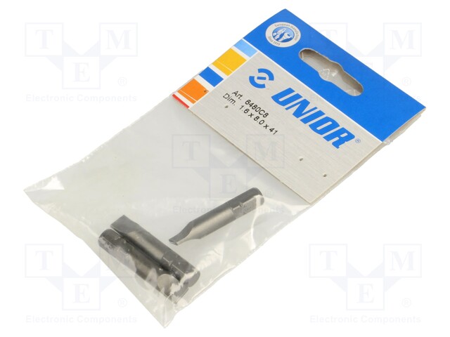 Screwdriver bit; slot; 8,0x1,6mm; Overall len: 41mm; 3pcs.